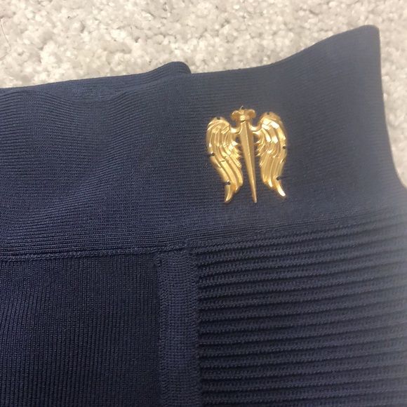 Authentic Faith Connexion Navy w/gold emblem stretch mini skirt - Picture 2 of 5